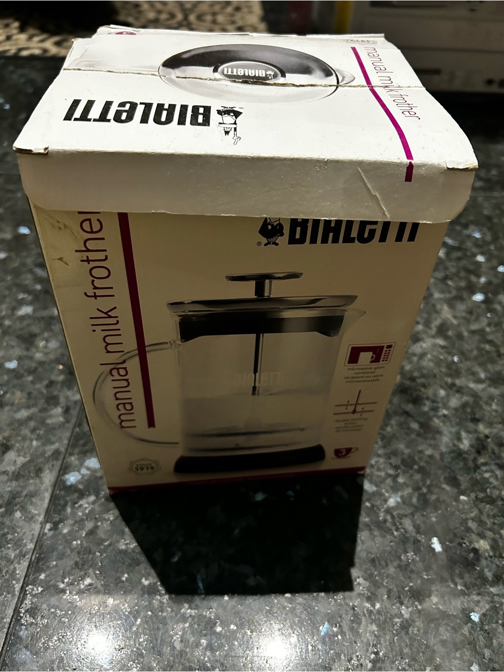 NEW in box Bialetti Manual Milk Frother - cappuccino coffee